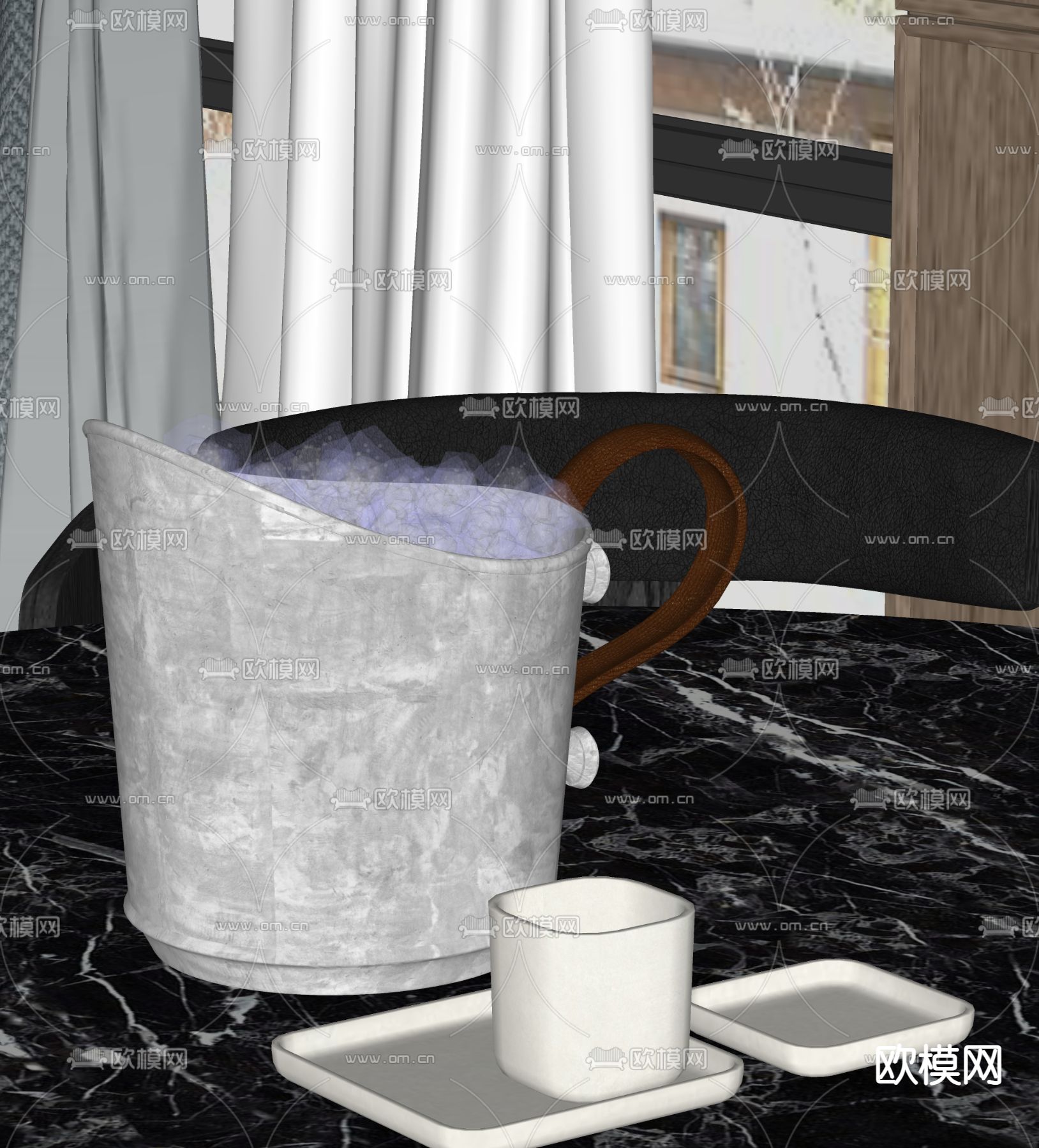 水杯 酒杯 冰块su模型下载（渲染图1）