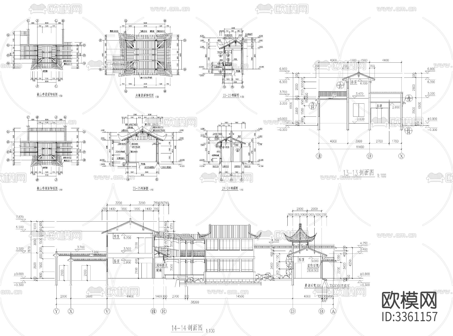古建筑CAD施工图下载（渲染图2）