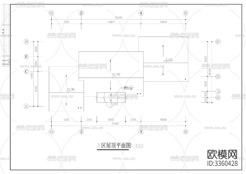 仿古商業(yè)建筑CAD施工圖下載(渲染圖3)