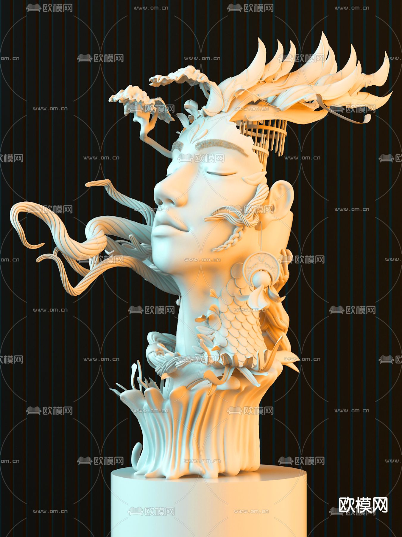 人物雕塑 人像摆件3d模型下载