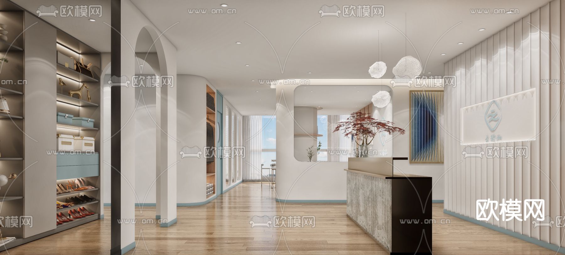 现代瑜伽室 瑜伽馆3d模型下载（渲染图1）
