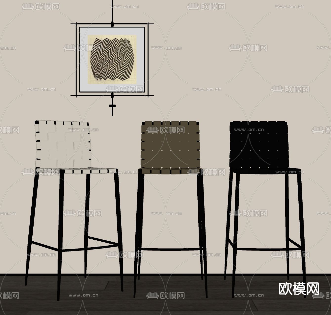现代吧椅su模型