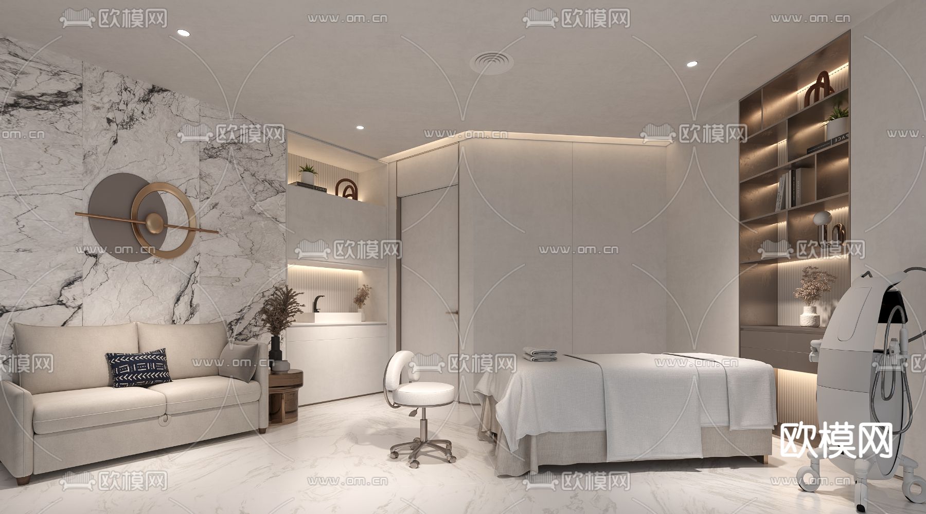 侘寂SPA 护理房 美容院3d模型下载