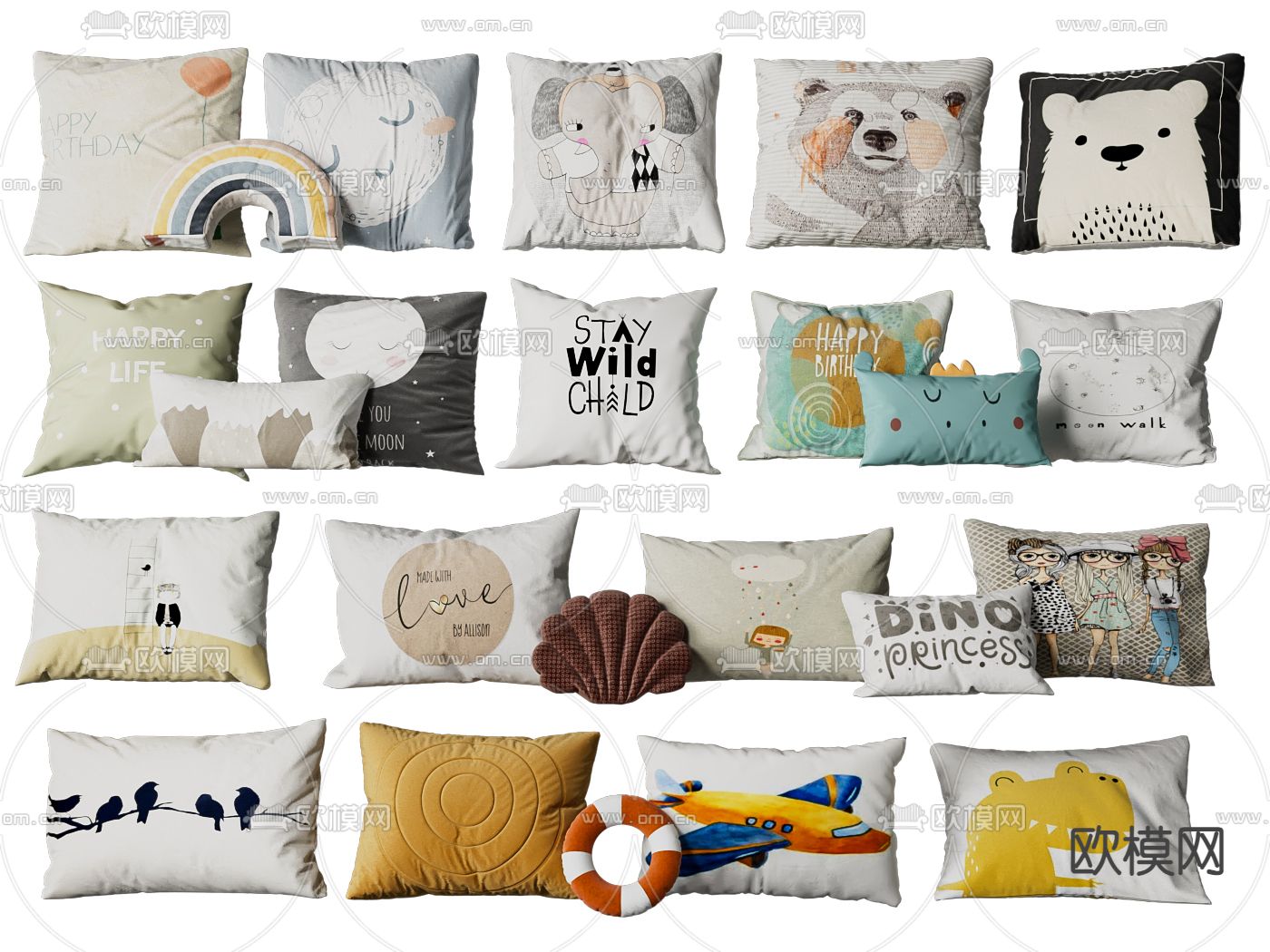 枕头 抱枕 靠枕3d模型下载