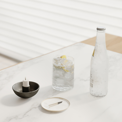  水杯 酒杯 蜡烛su模型 