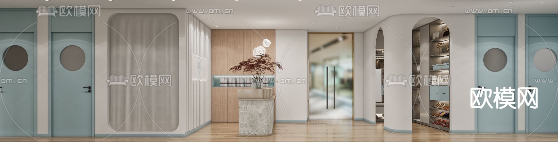 现代瑜伽室 瑜伽馆3d模型下载（渲染图2）