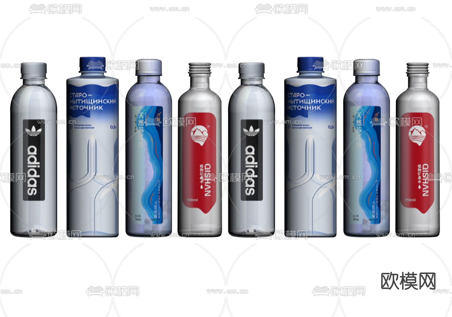 矿泉水 饮用水 瓶装水su模型下载（渲染图1）