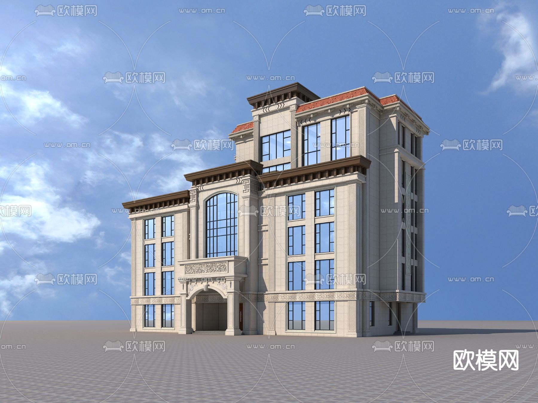 独栋别墅外观3d模型下载