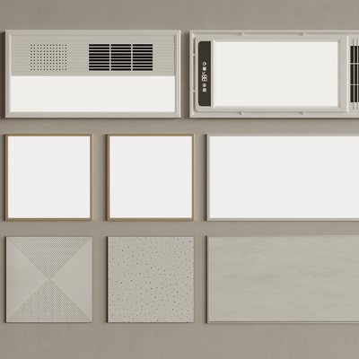  集成吊顶 铝扣板浴霸 平板灯su模型 