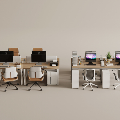  办公桌椅 电脑桌椅su模型 