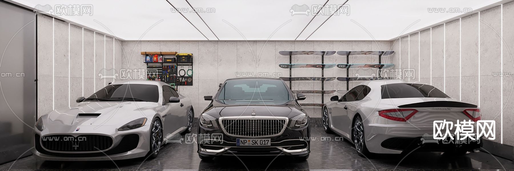 别墅车库3d模型下载