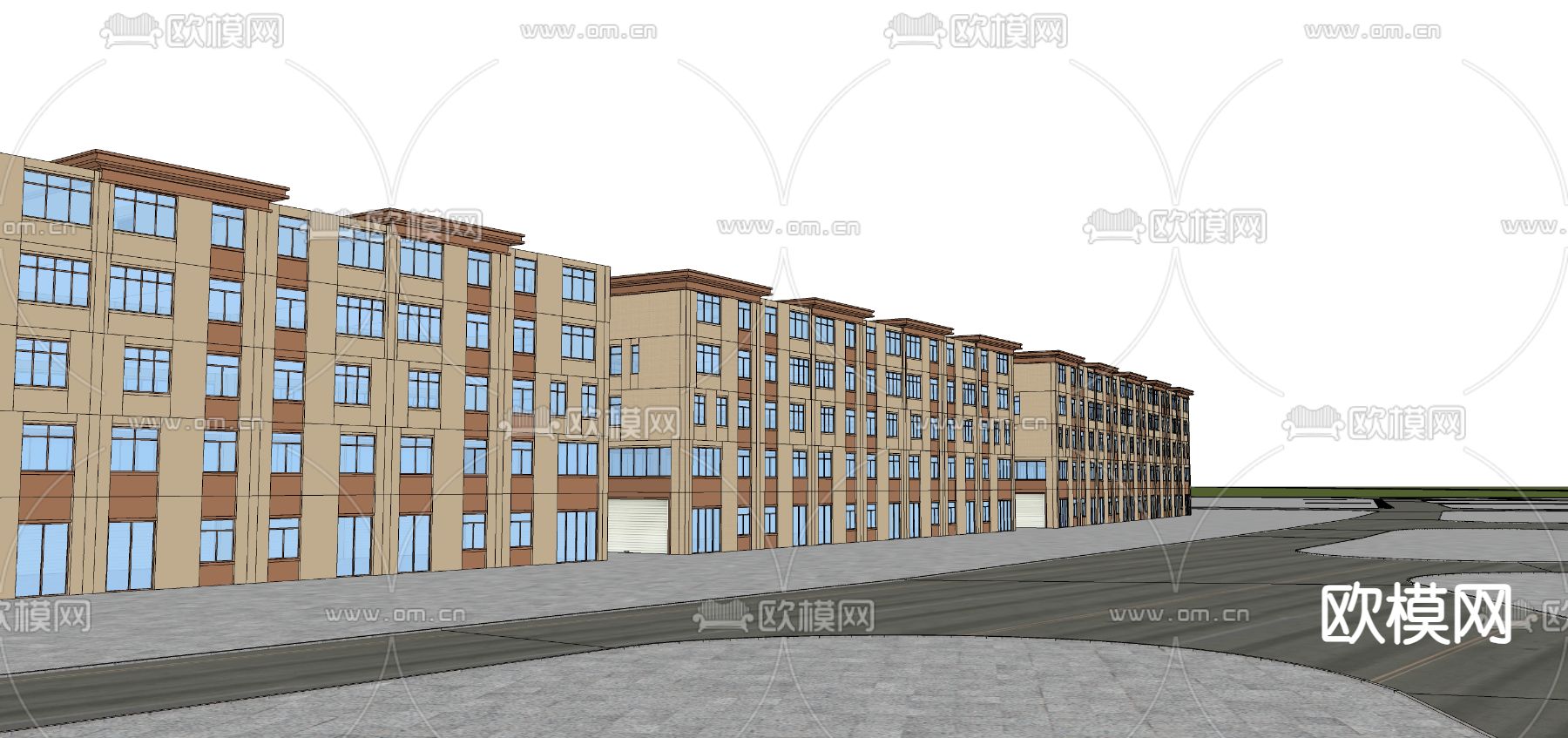 沿街农贸市场su模型下载（渲染图4）