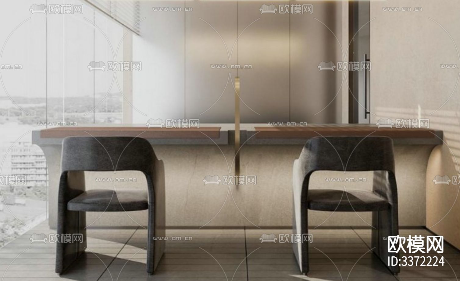 签约台 收银台节点大样图下载（渲染图2）