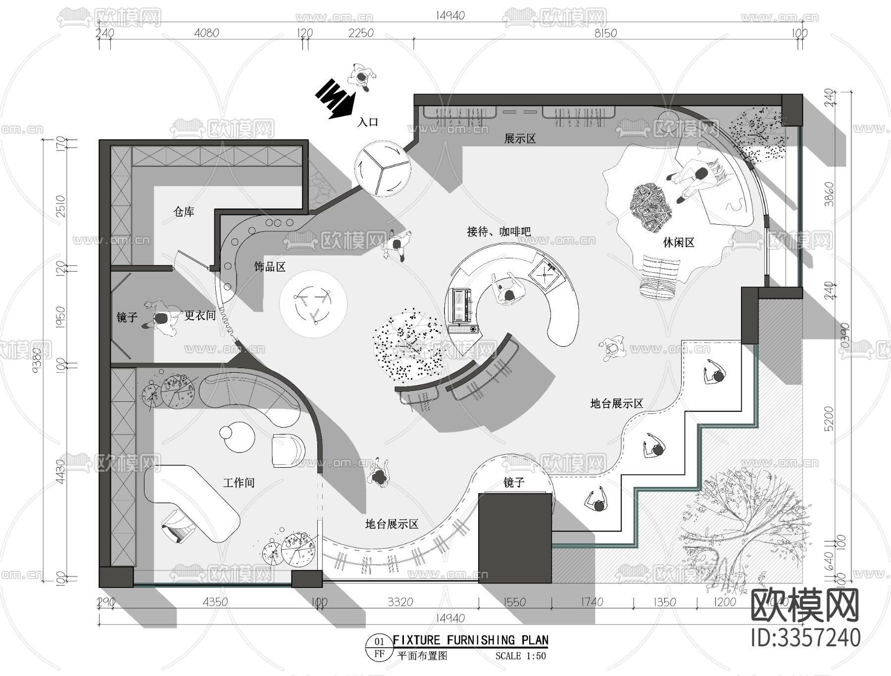 设计师买手店cad平面图下载