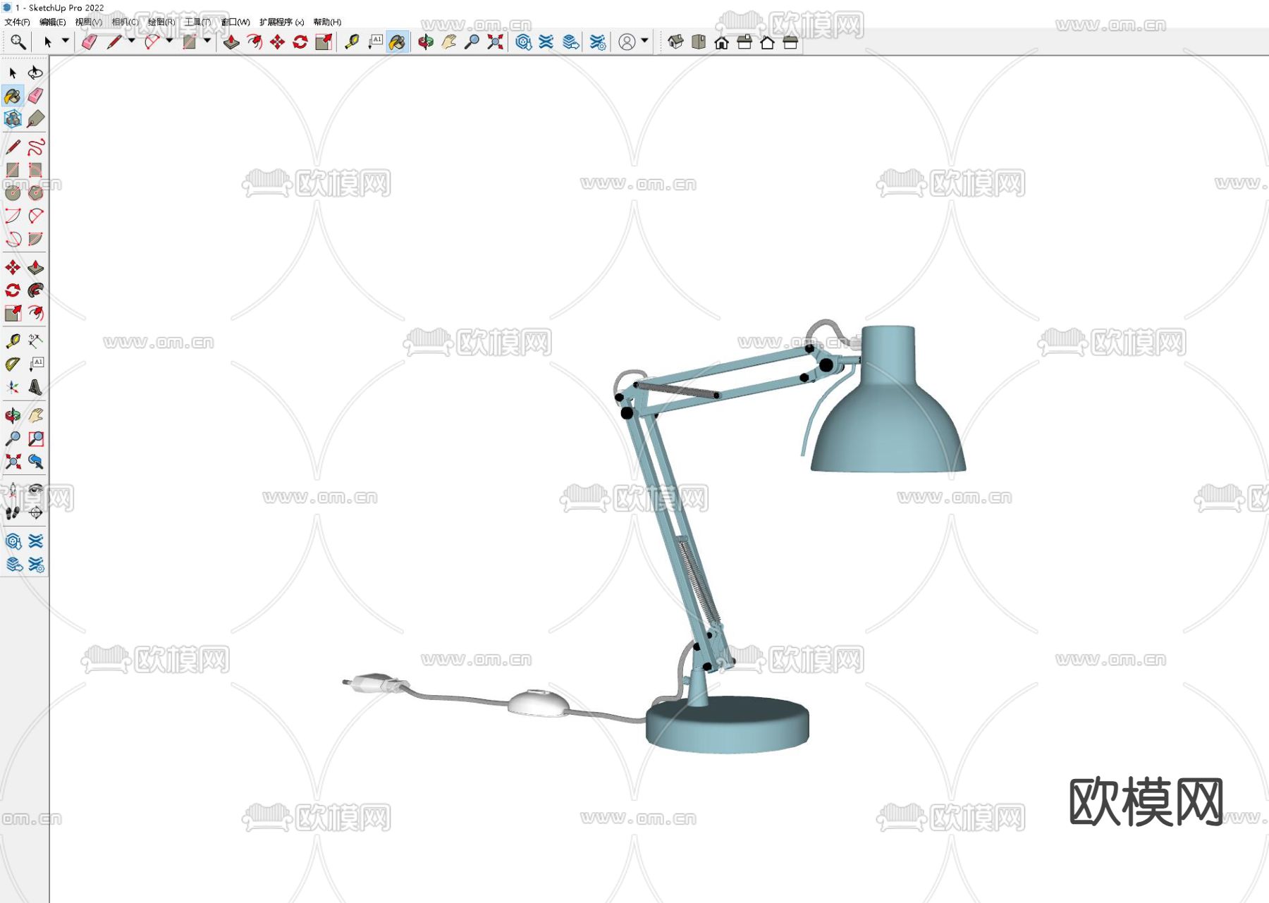 现代台灯 学习台灯su模型下载（渲染图1）