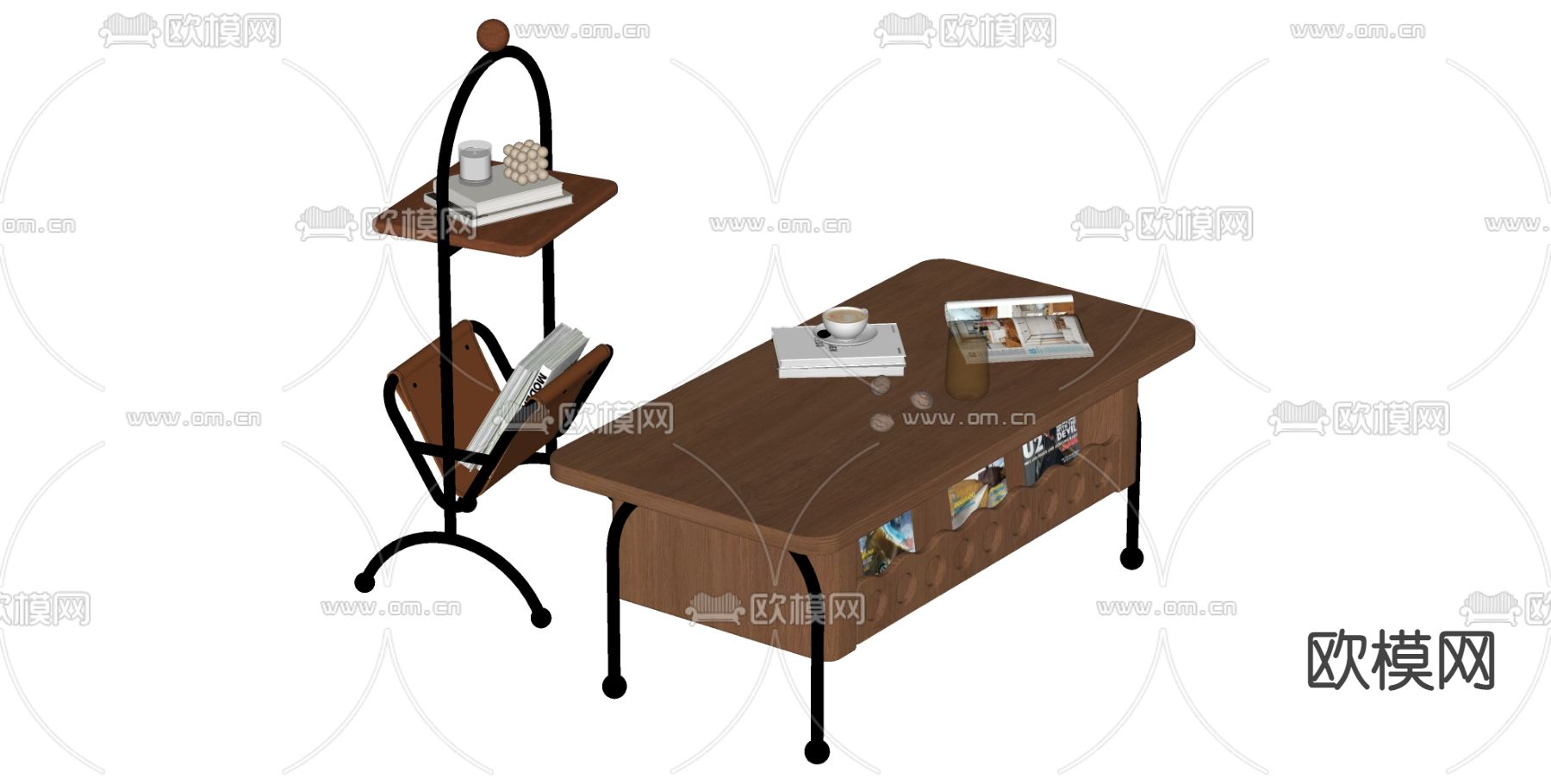 中古风茶几su模型下载（渲染图1）