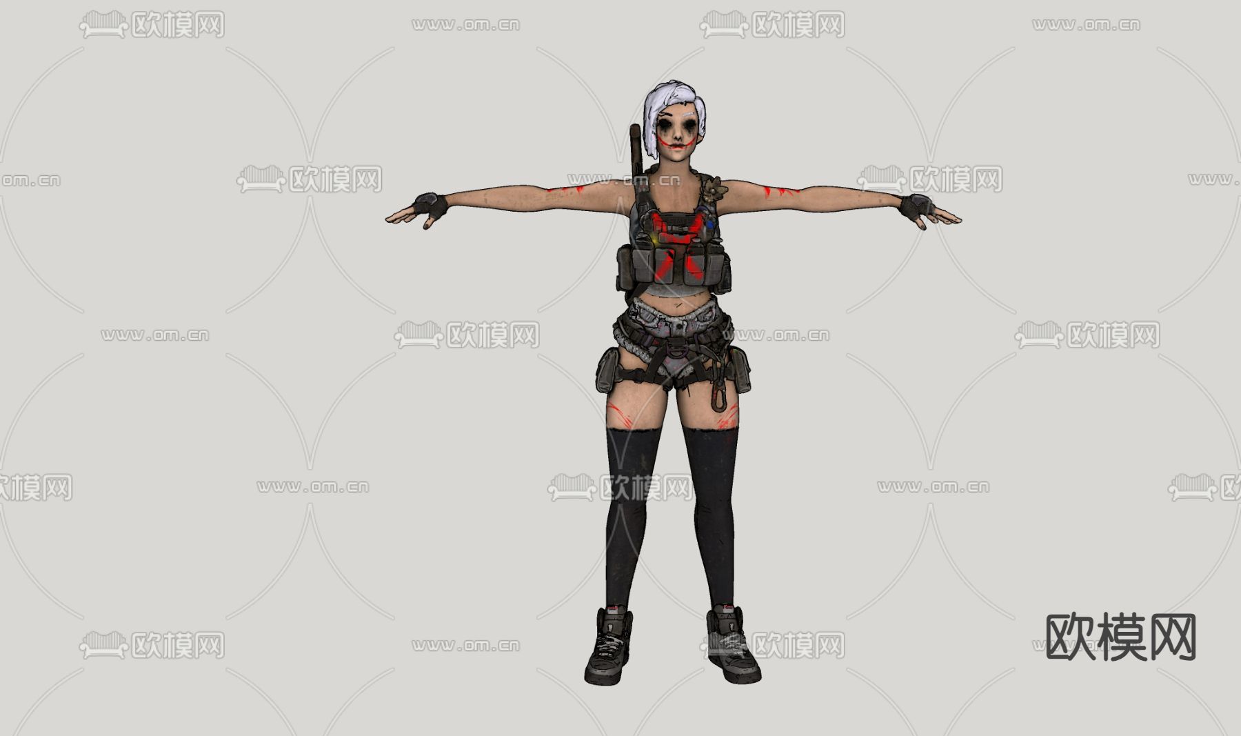 动漫人物su模型下载（渲染图1）