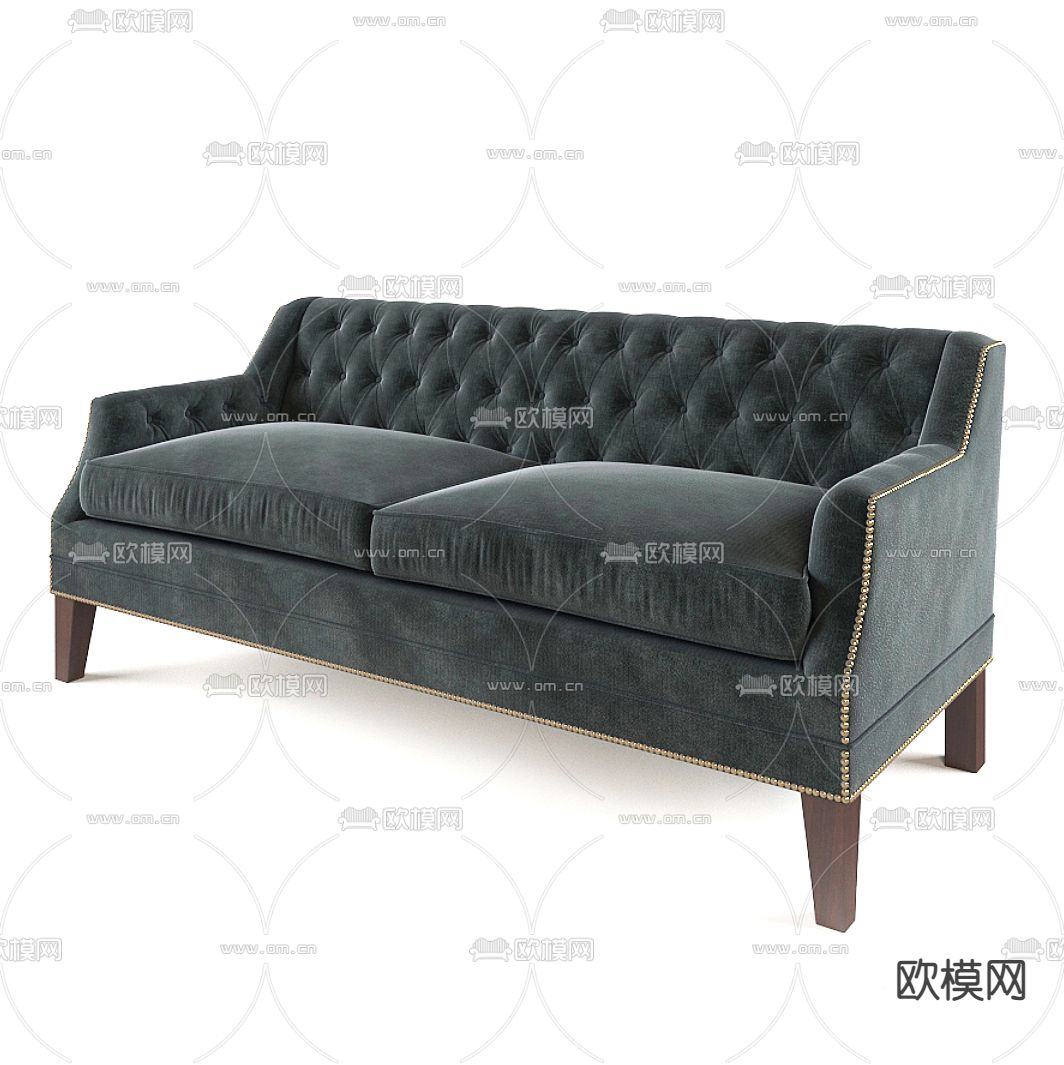 简欧双人沙发su模型下载（渲染图2）