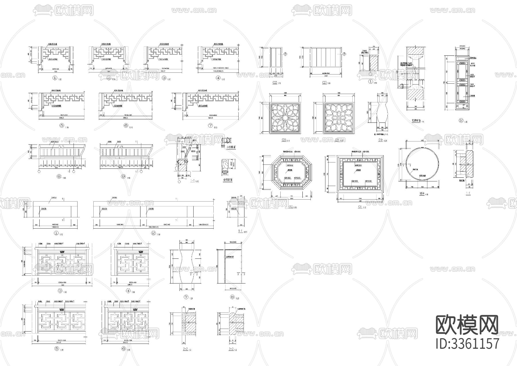 古建筑CAD施工图下载（渲染图4）