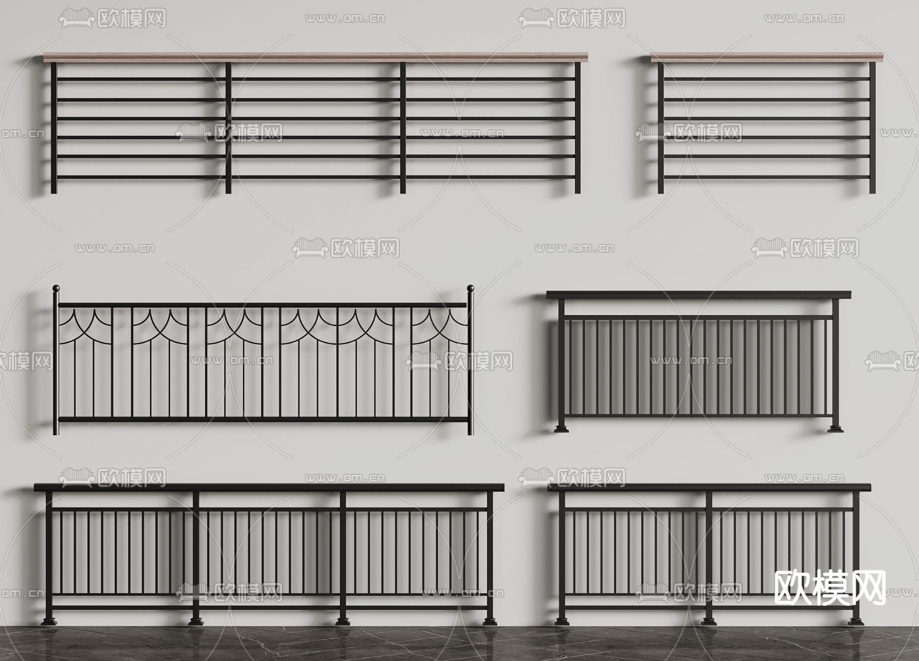 铁艺栏杆 护栏 围栏3d模型下载