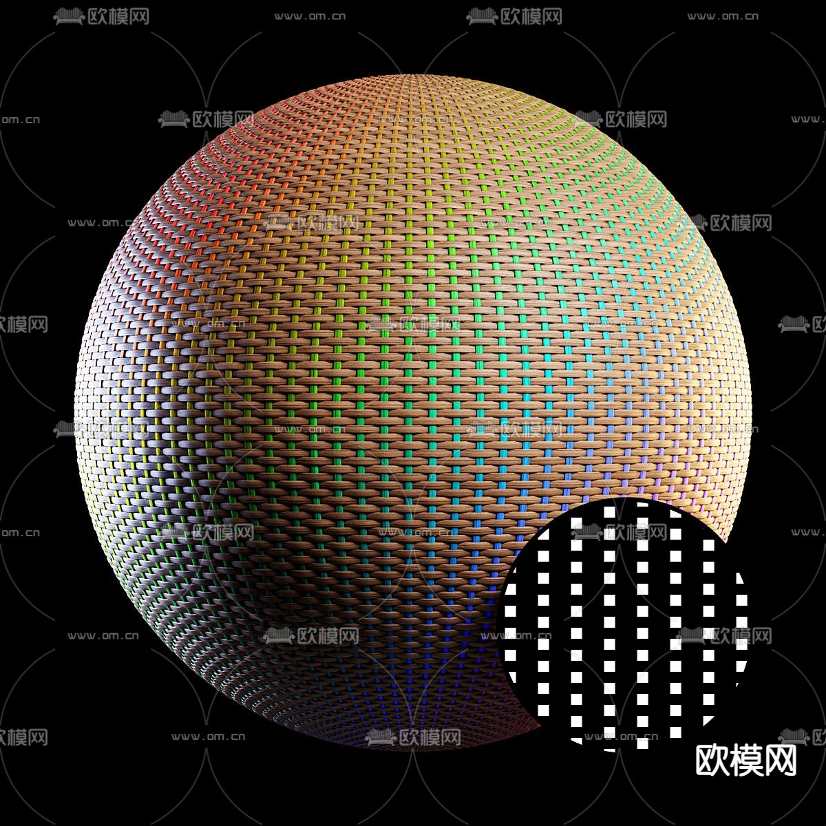 藤条 藤编材质球3d模型下载（渲染图3）