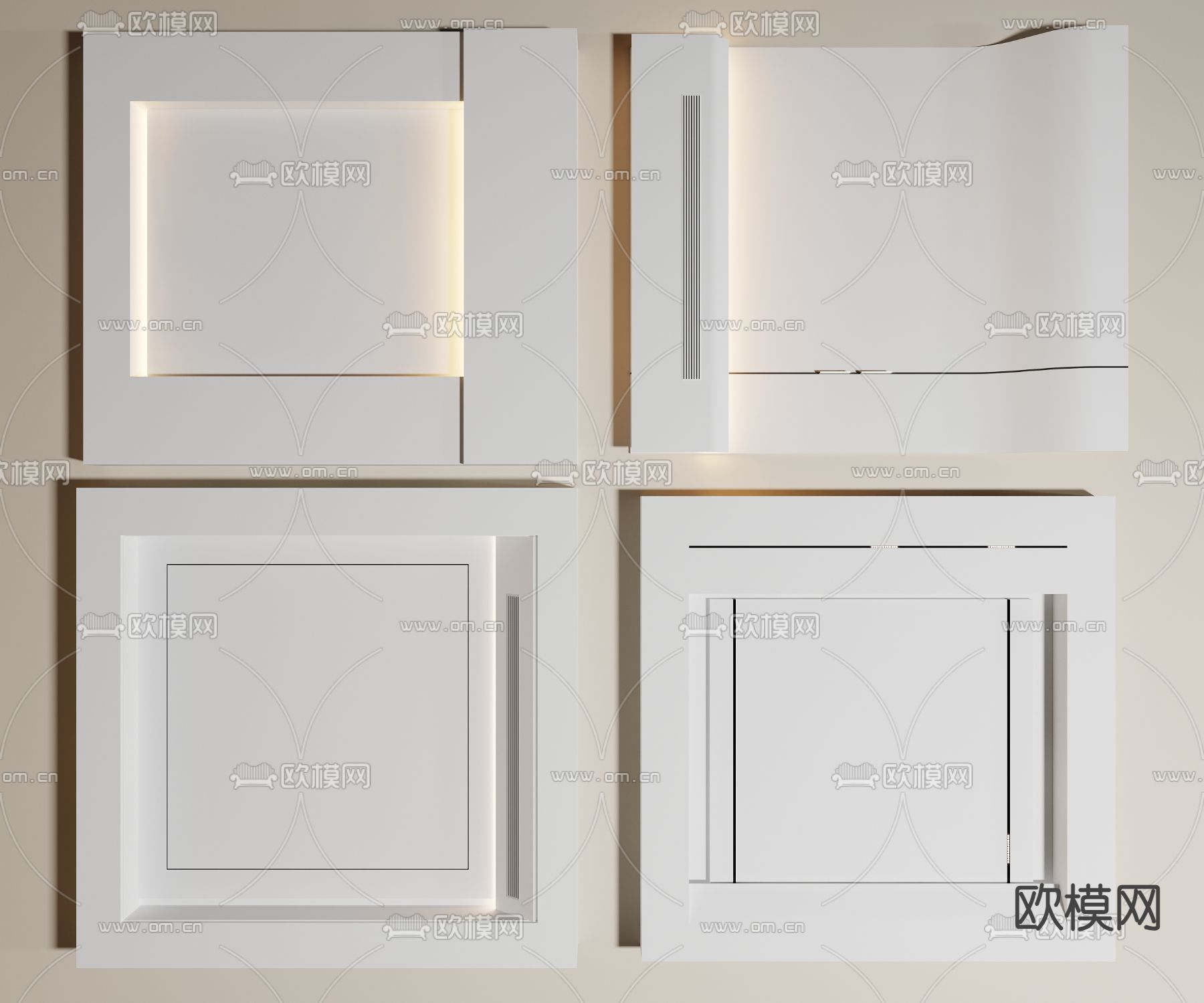 无主灯吊顶 造型天花3d模型下载