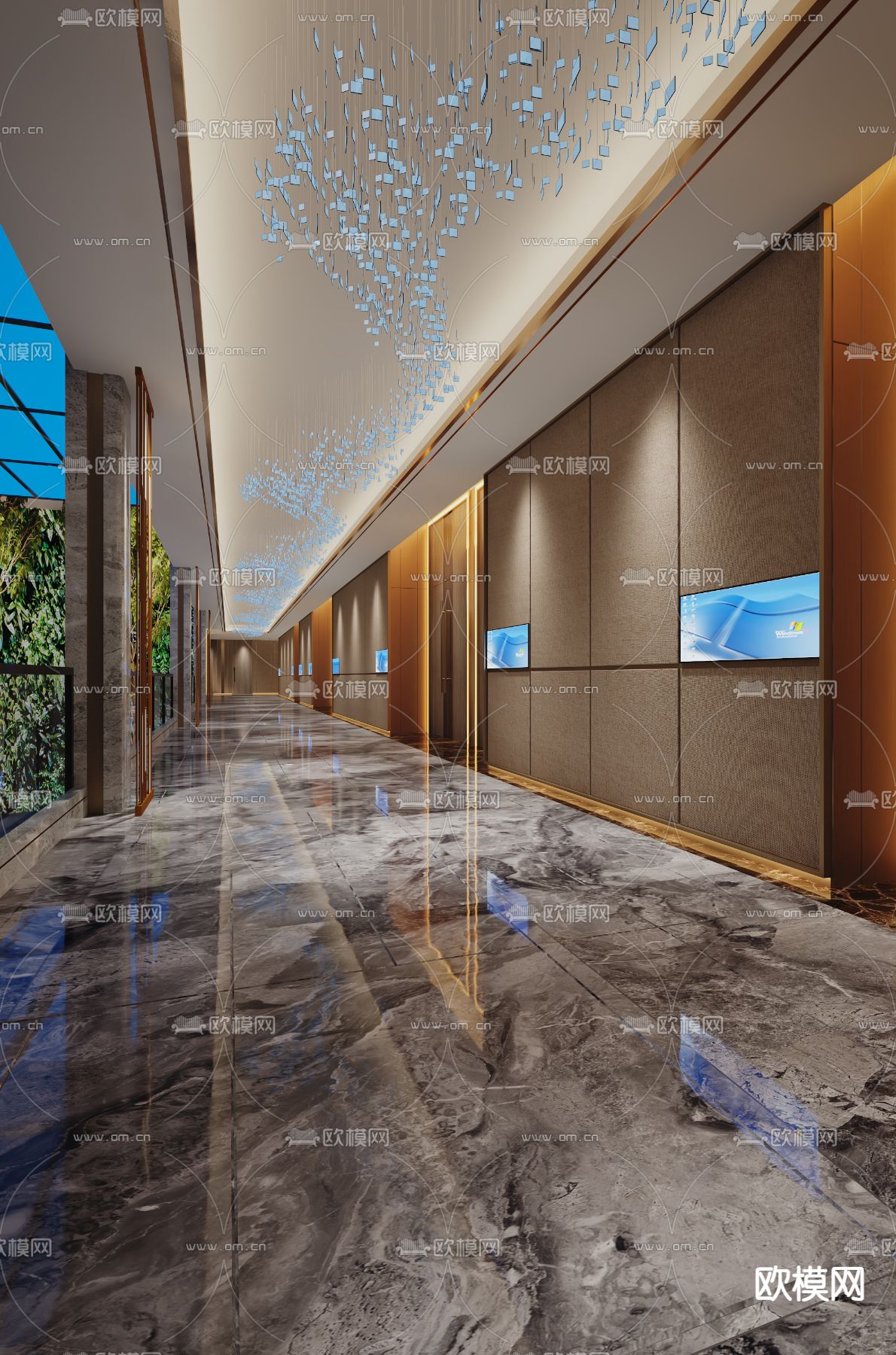 酒店过道 走廊3d模型下载