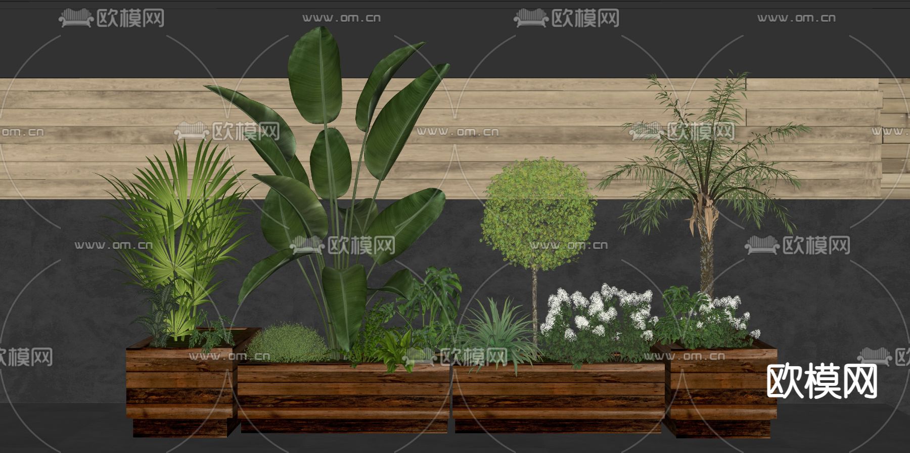 植物堆 花箱su模型下载（渲染图1）