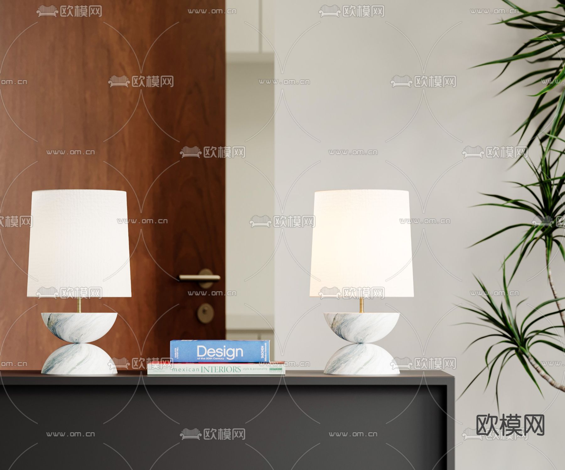 Flos 轻奢台灯 大理石台灯3d模型下载