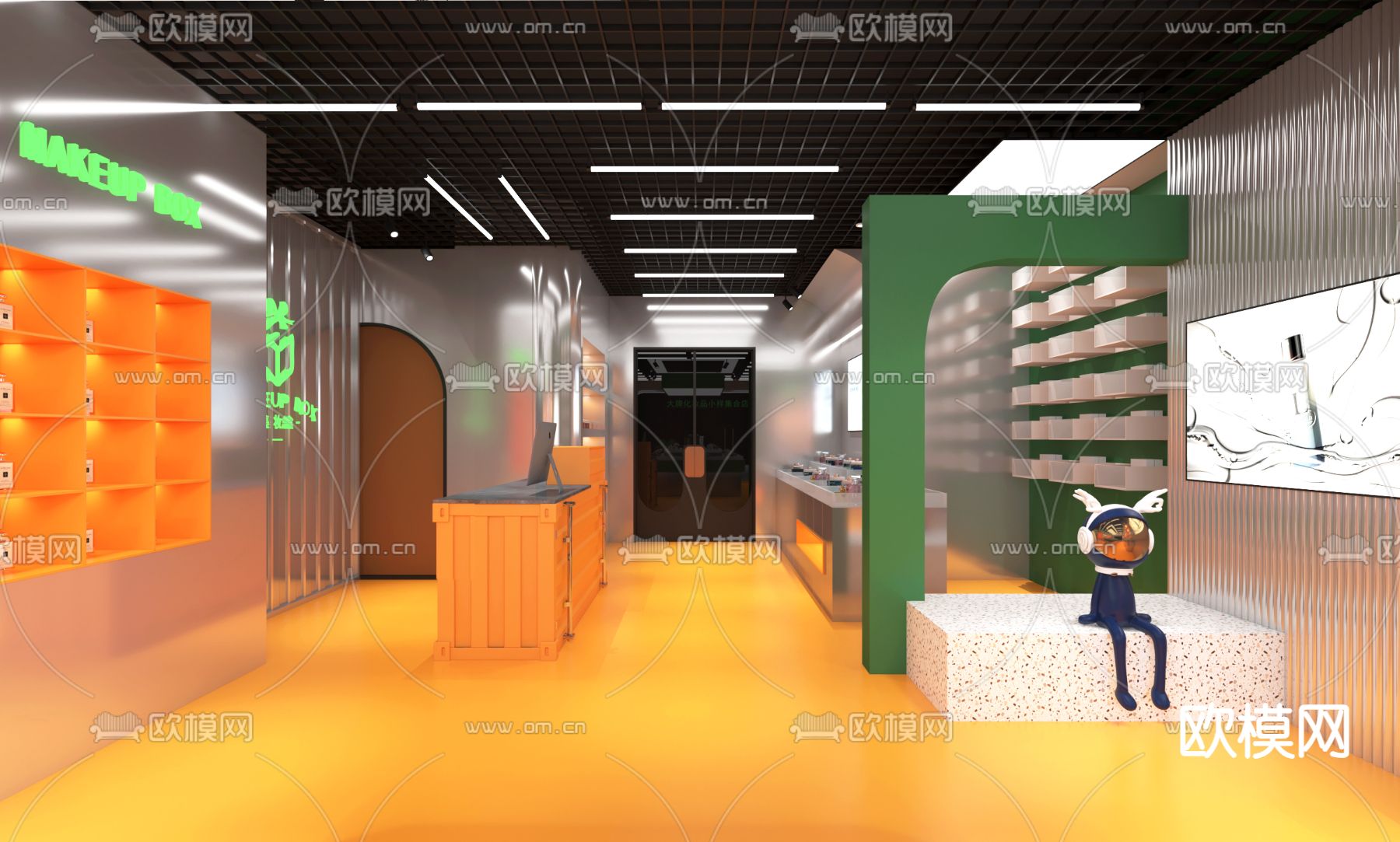 现代美妆店 化妆品店3d模型下载（渲染图4）