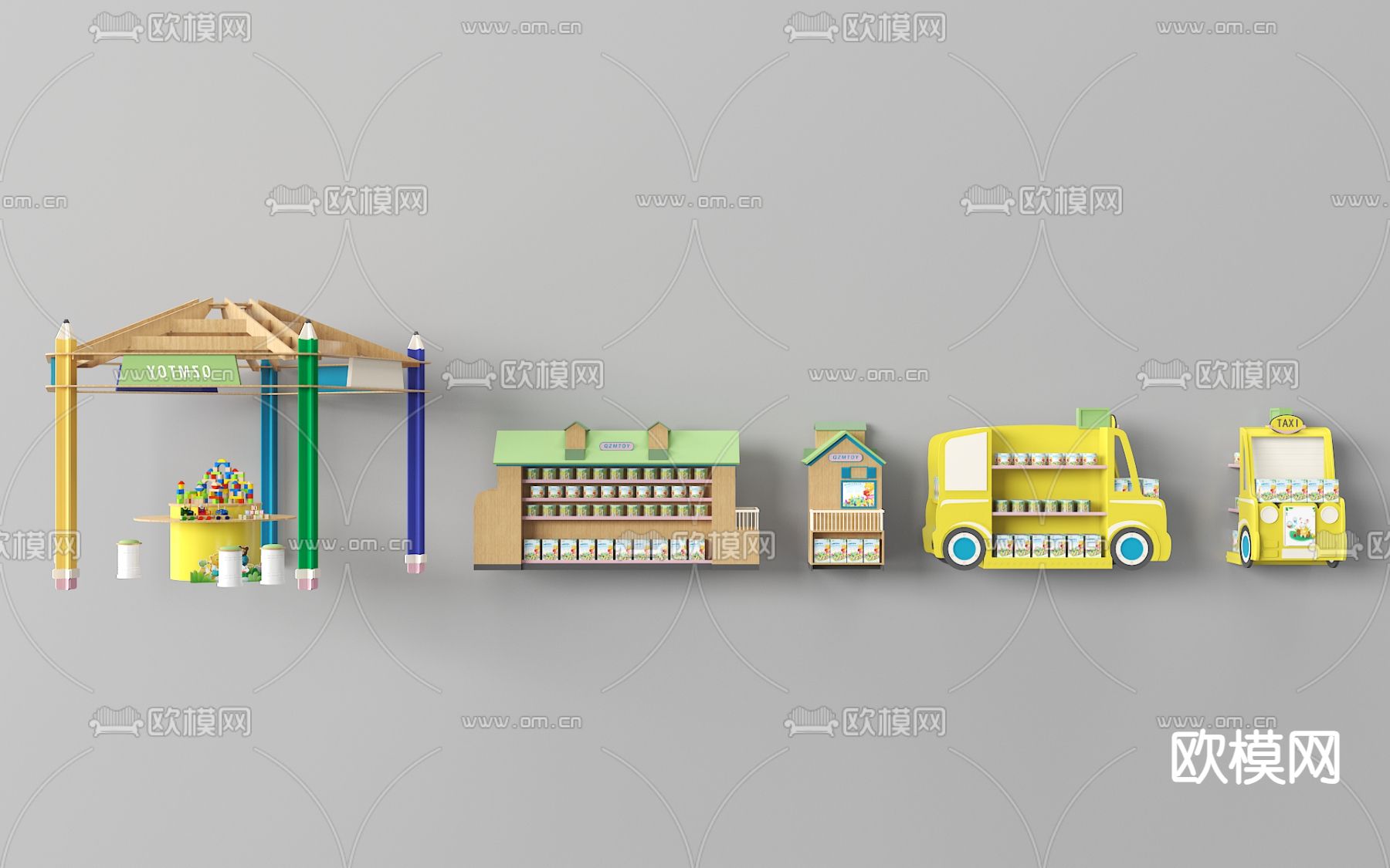 商场展示货架3d模型下载