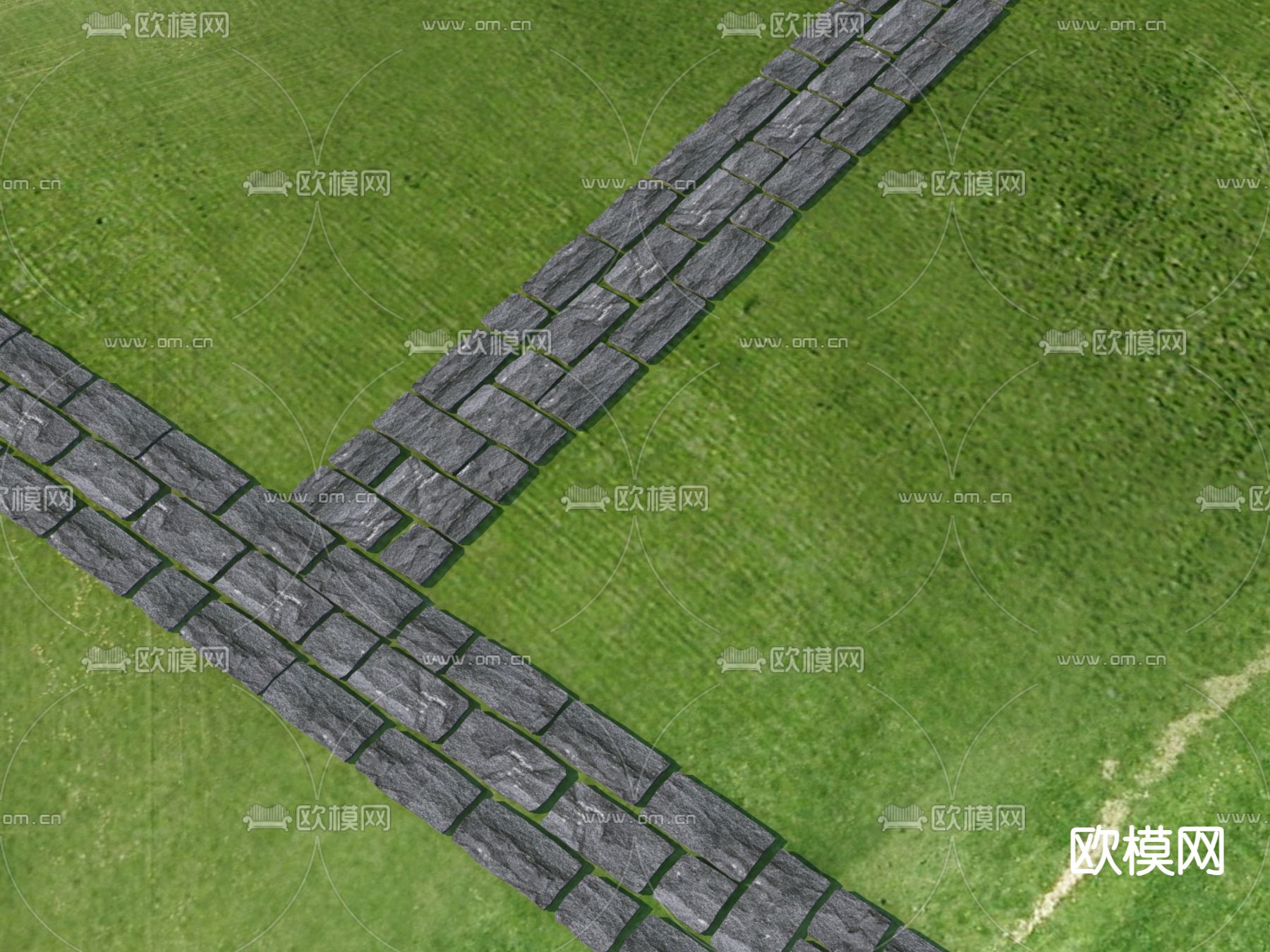 景观园路 公园汀步 铺地3d模型下载