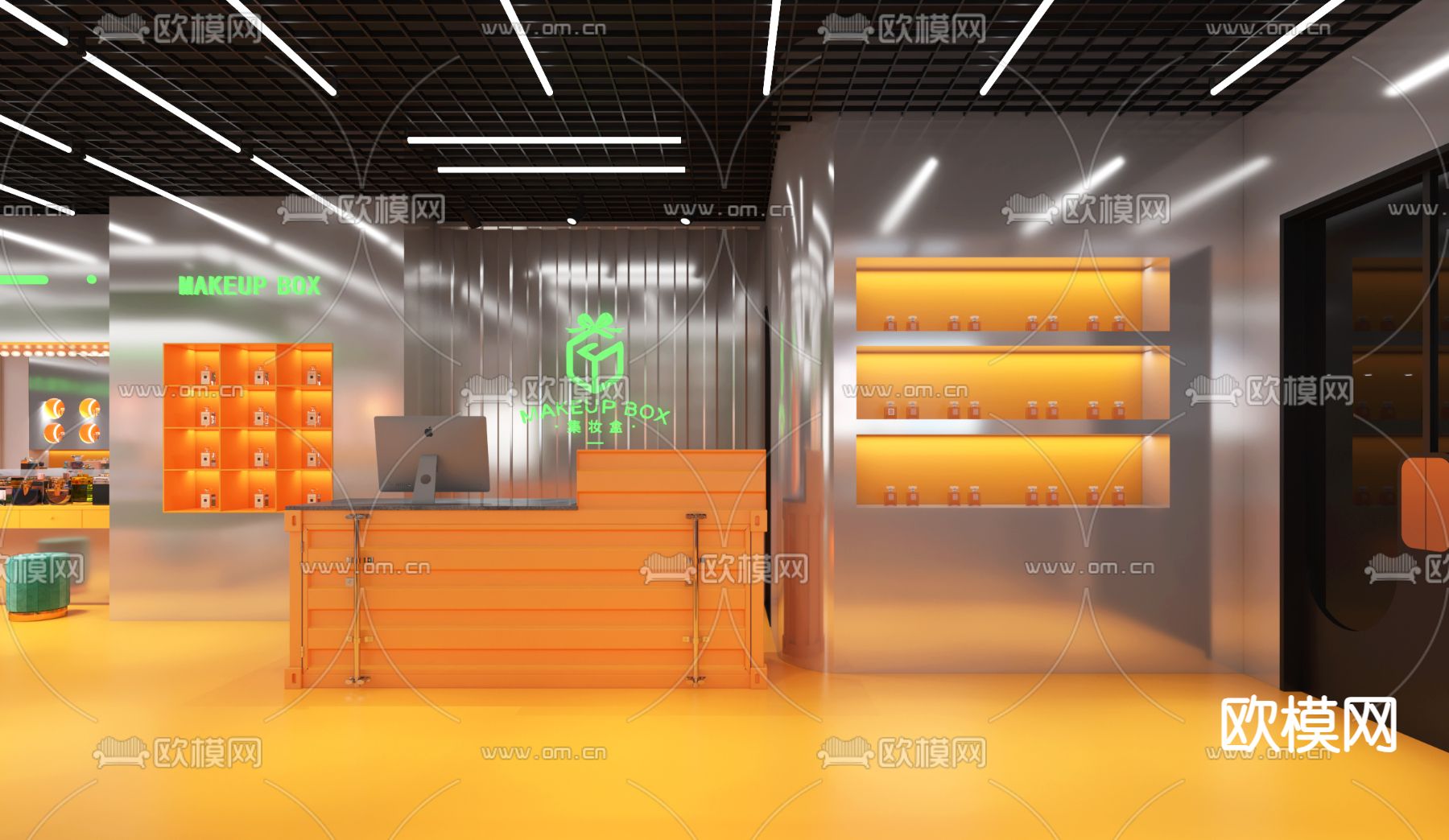 现代美妆店 化妆品店3d模型下载（渲染图5）