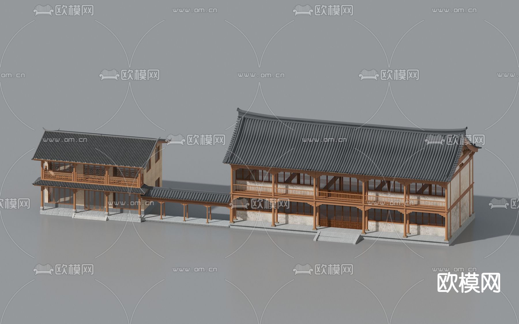 中式民俗古建3d模型下载