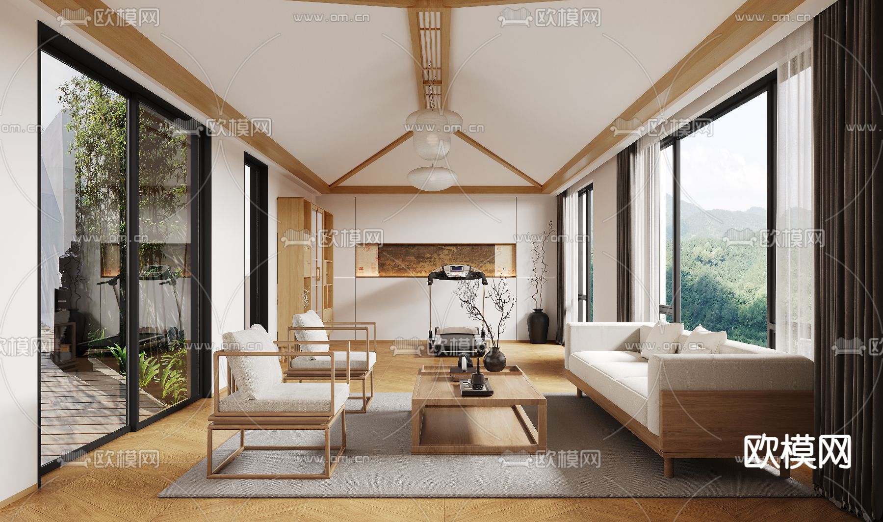 日式休闲室 娱乐室3d模型下载