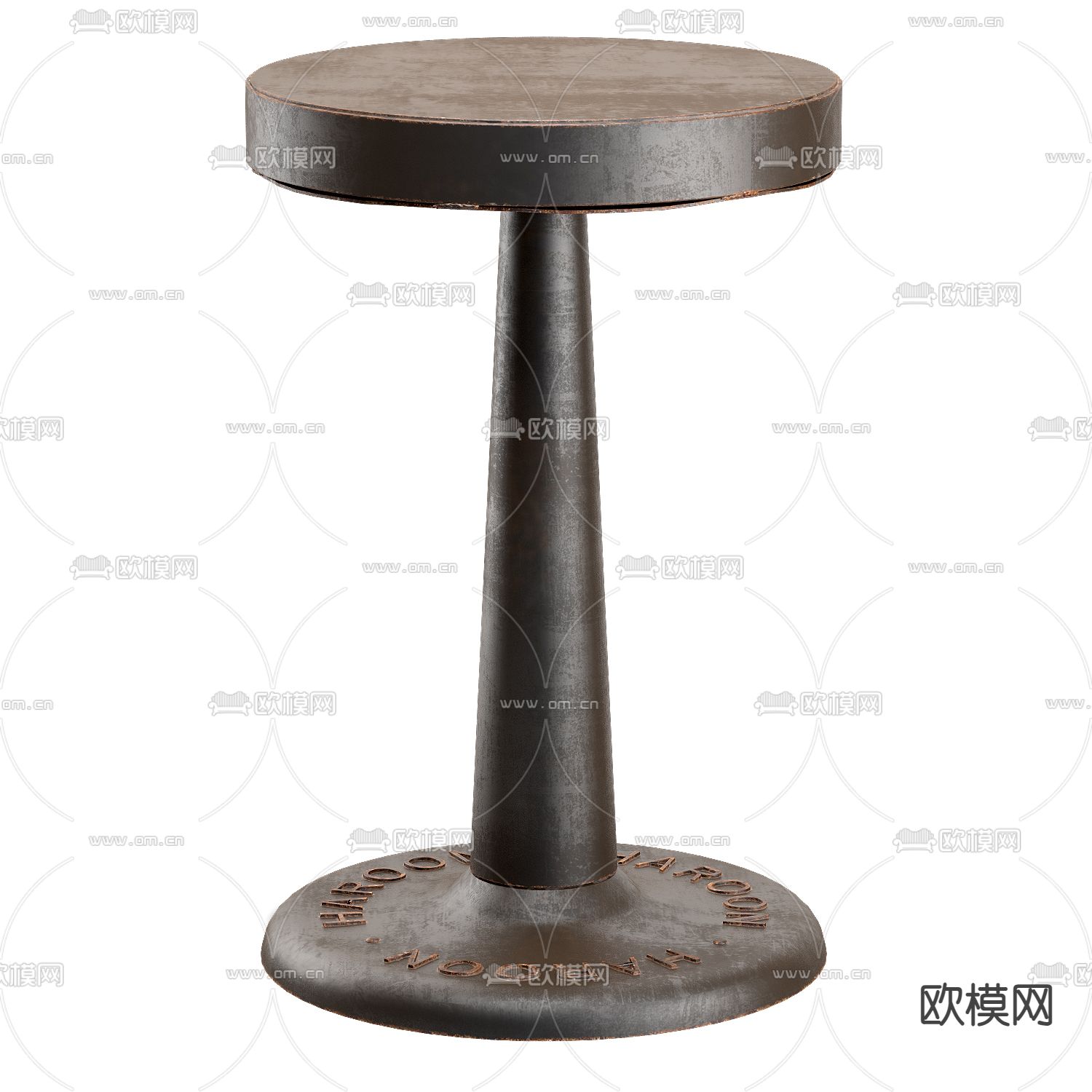 工业风边几 圆几su模型下载（渲染图2）