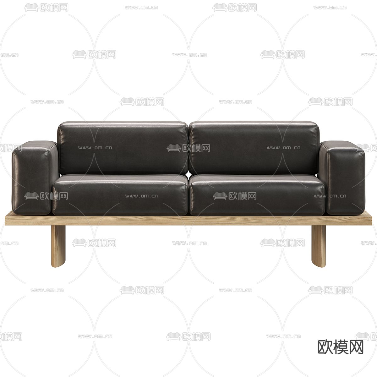 Cassina 双人沙发 皮革沙发3d模型下载（渲染图1）