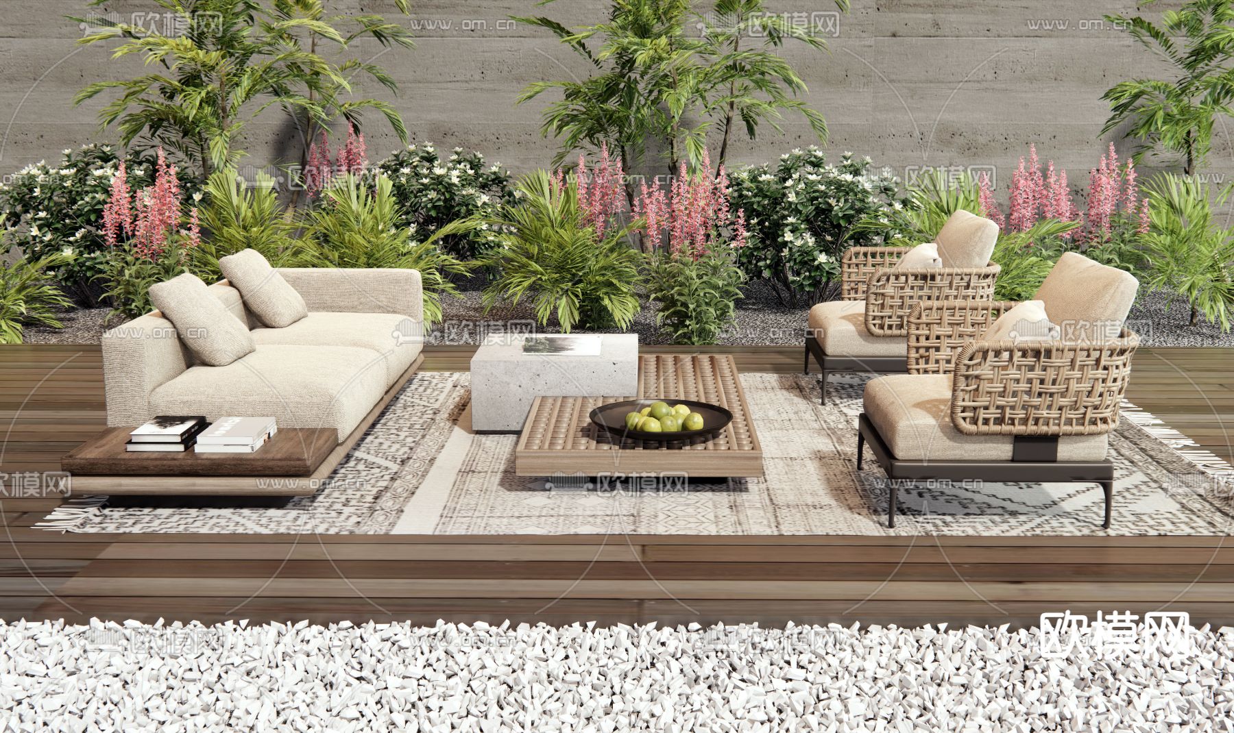 户外沙发 组合沙发3d模型下载