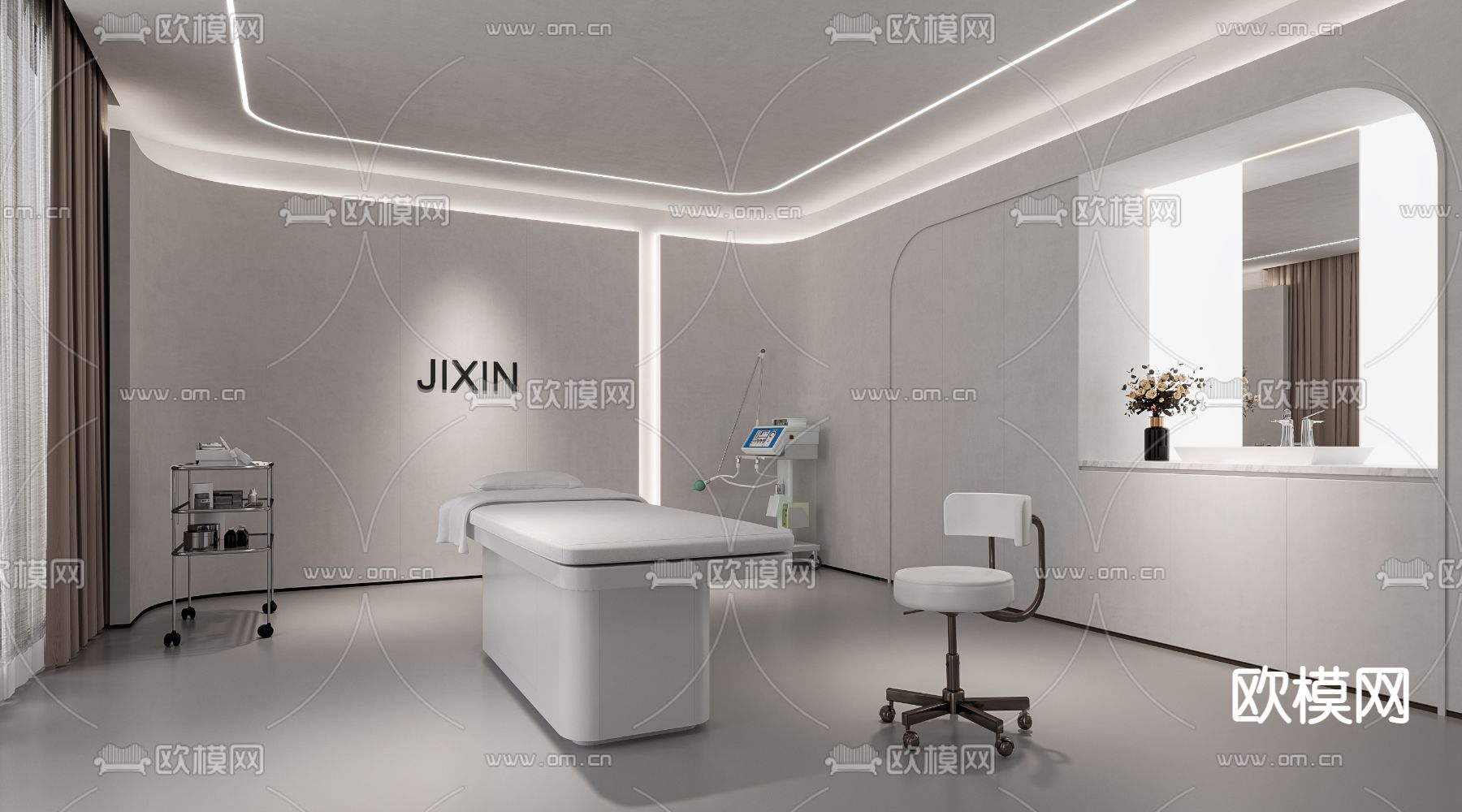 现代SPA 护理房 美容院3d模型下载