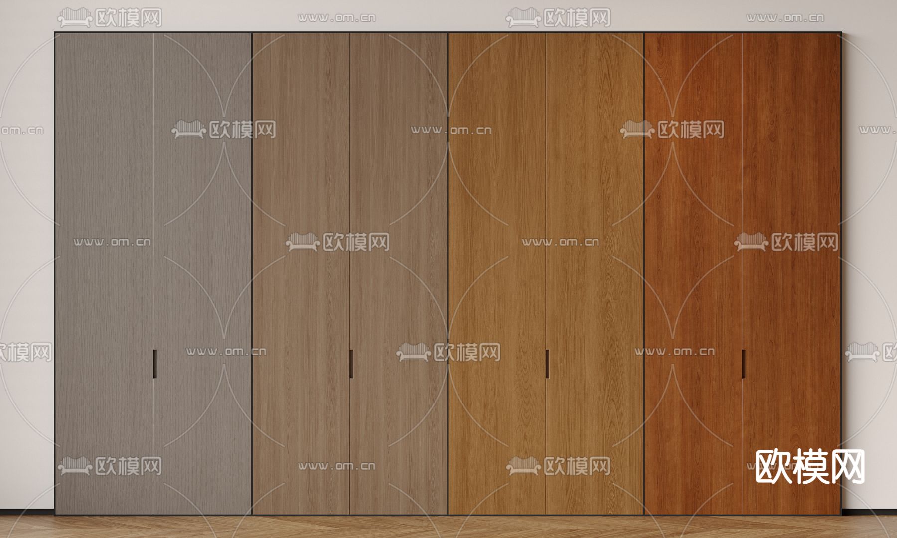 木饰面板 护墙板su模型下载（渲染图2）