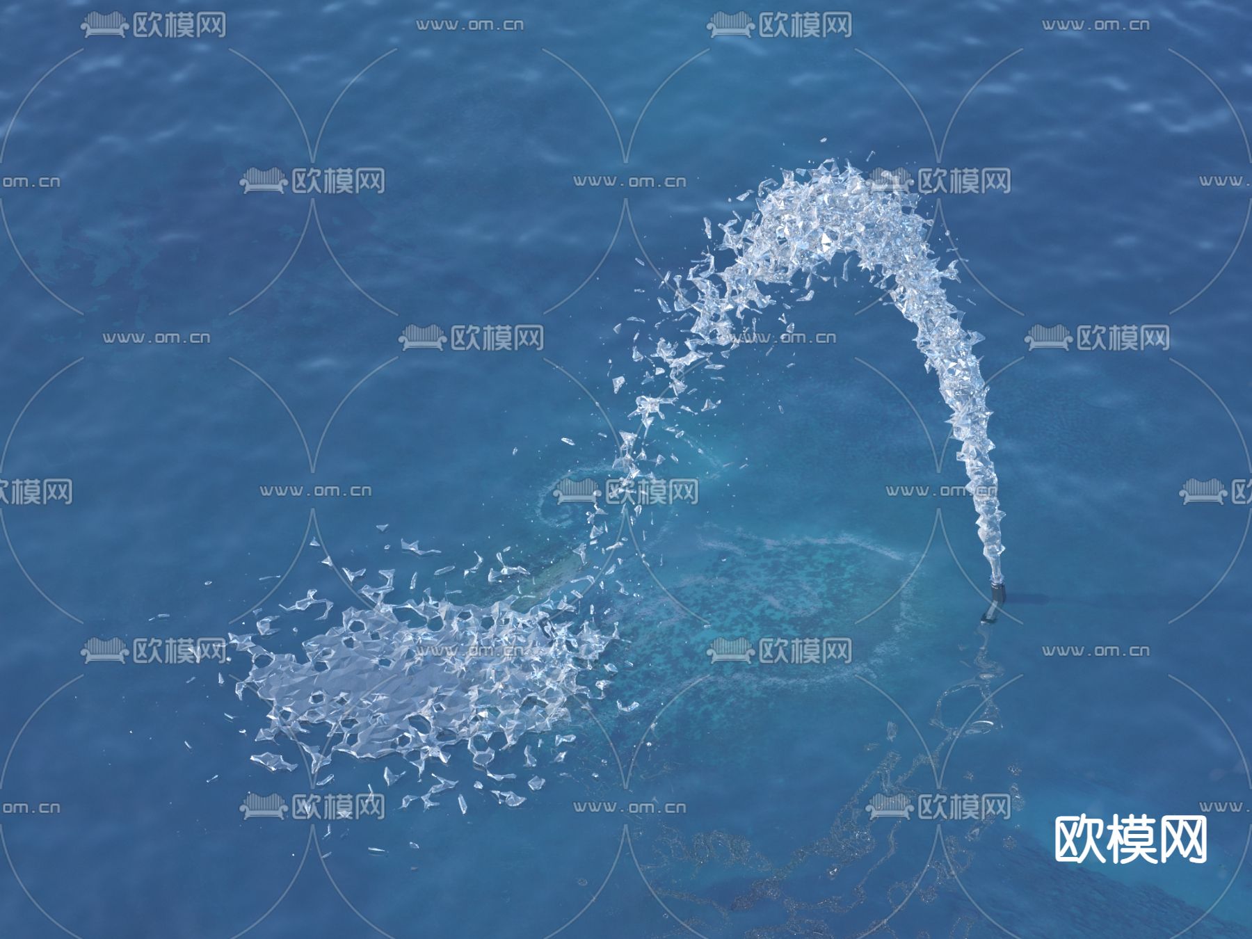 喷泉 涌泉 水景3d模型下载