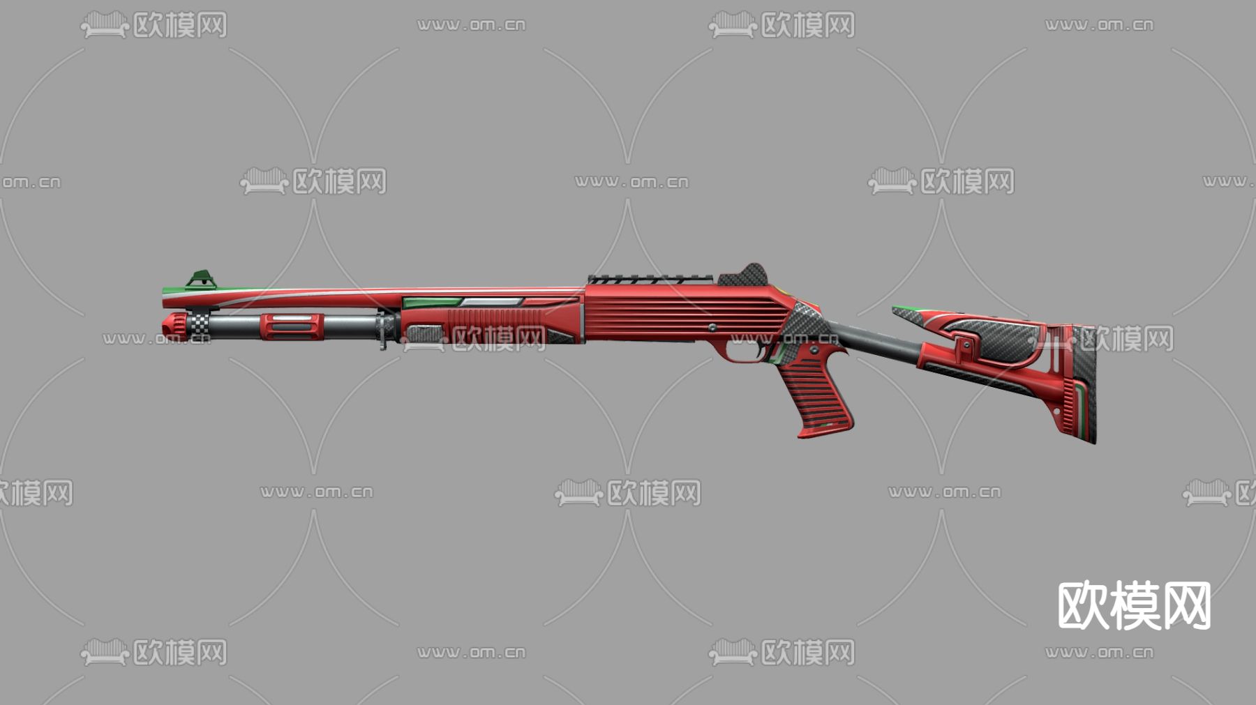 自动步枪 儿童玩具 玩具步枪su模型下载（渲染图2）