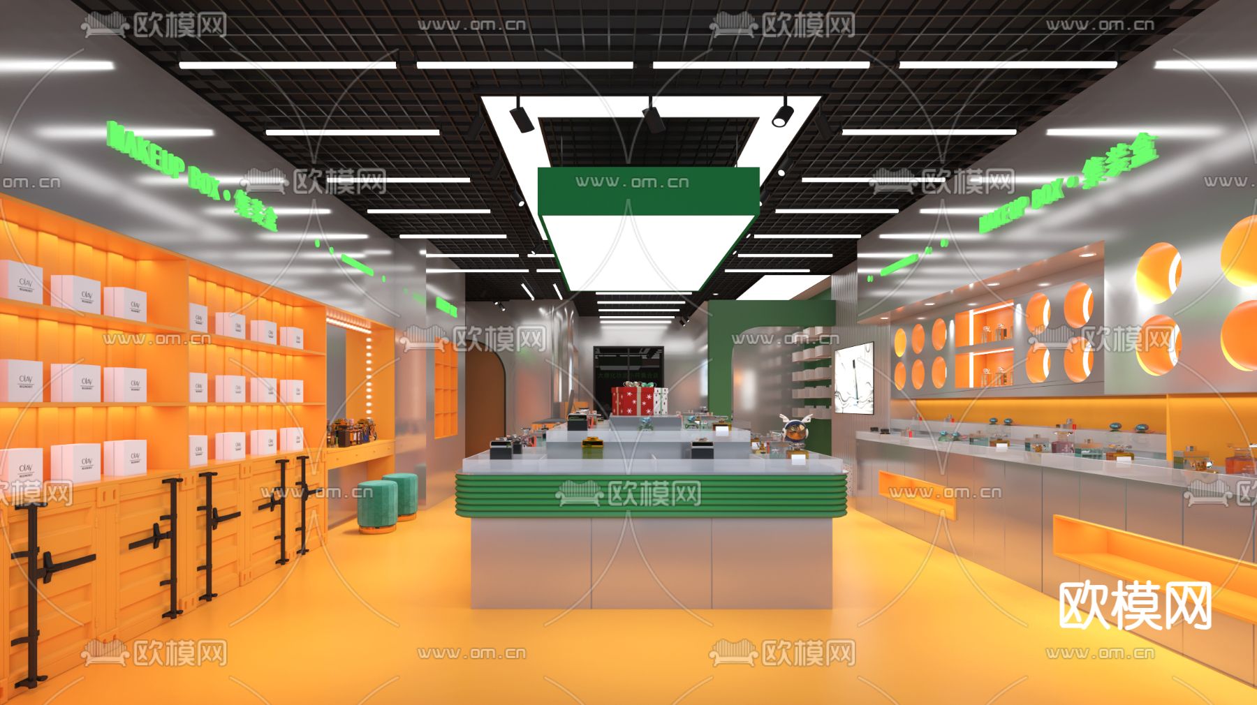 现代美妆店 化妆品店3d模型下载（渲染图1）