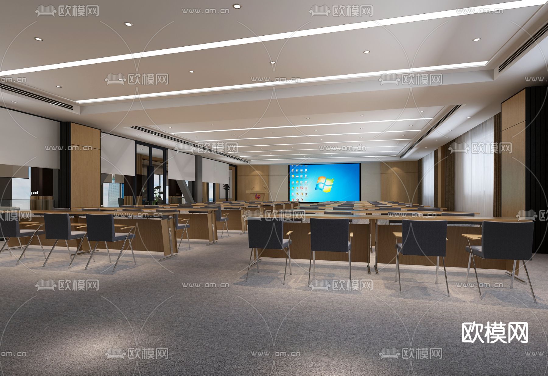 会议室 培训室3d模型下载