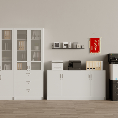  现代文件柜 打印机su模型 