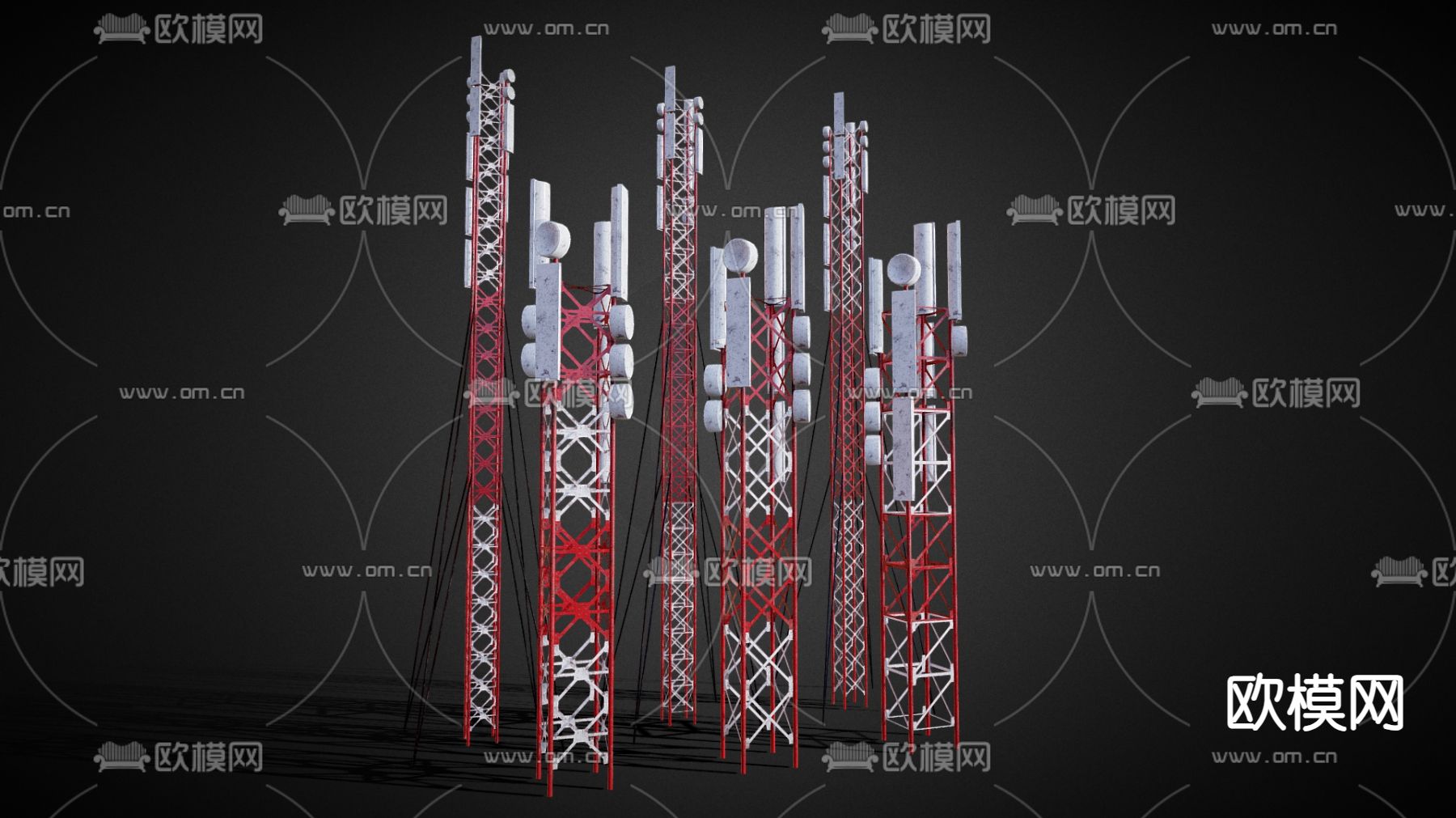 交通信号塔 信号塔su模型下载（渲染图2）