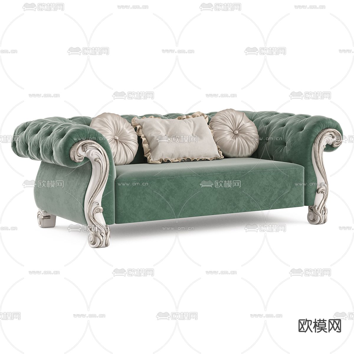 欧式双人沙发3d模型下载（渲染图2）