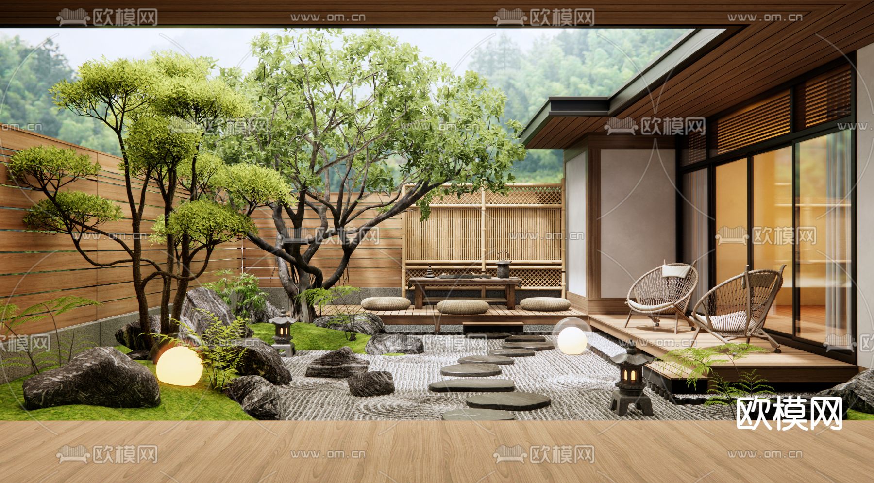 庭院花园 庭院景观3d模型下载