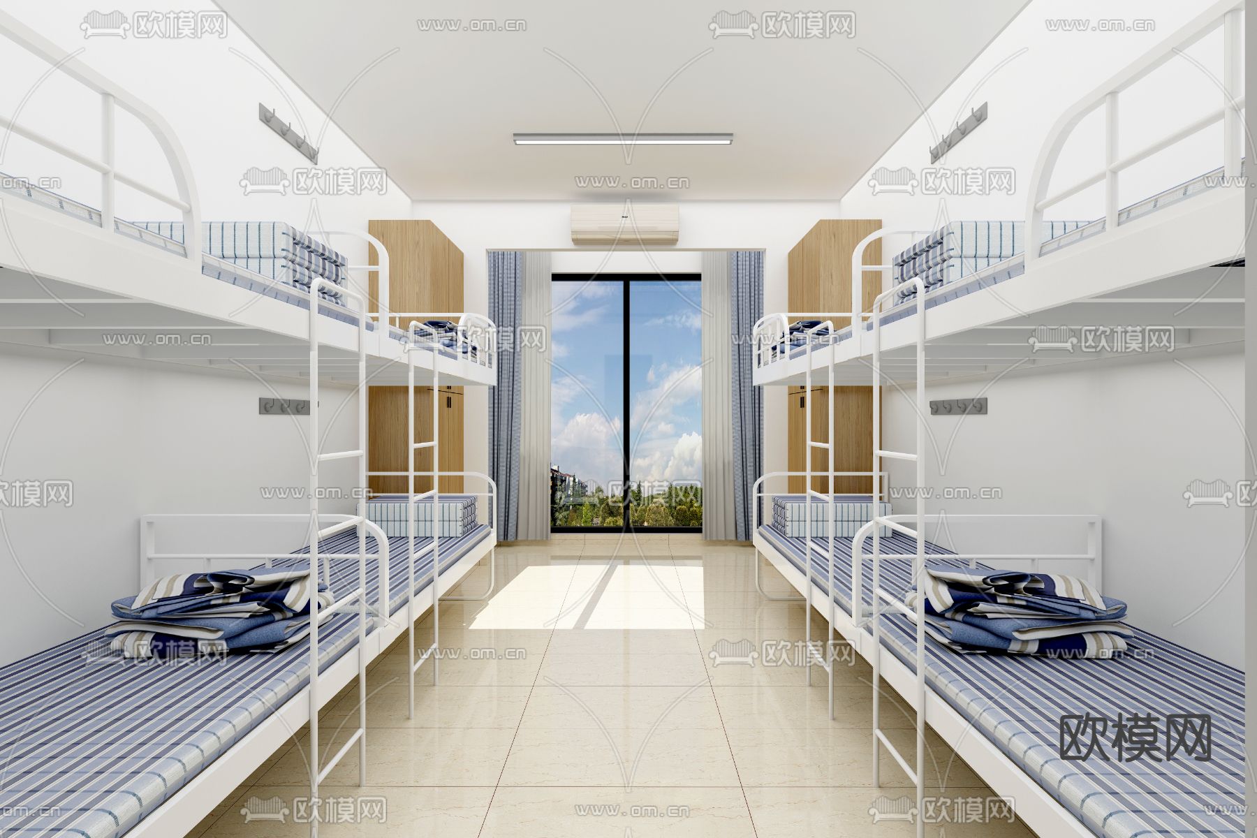 现代八人宿舍 学生宿舍3d模型下载