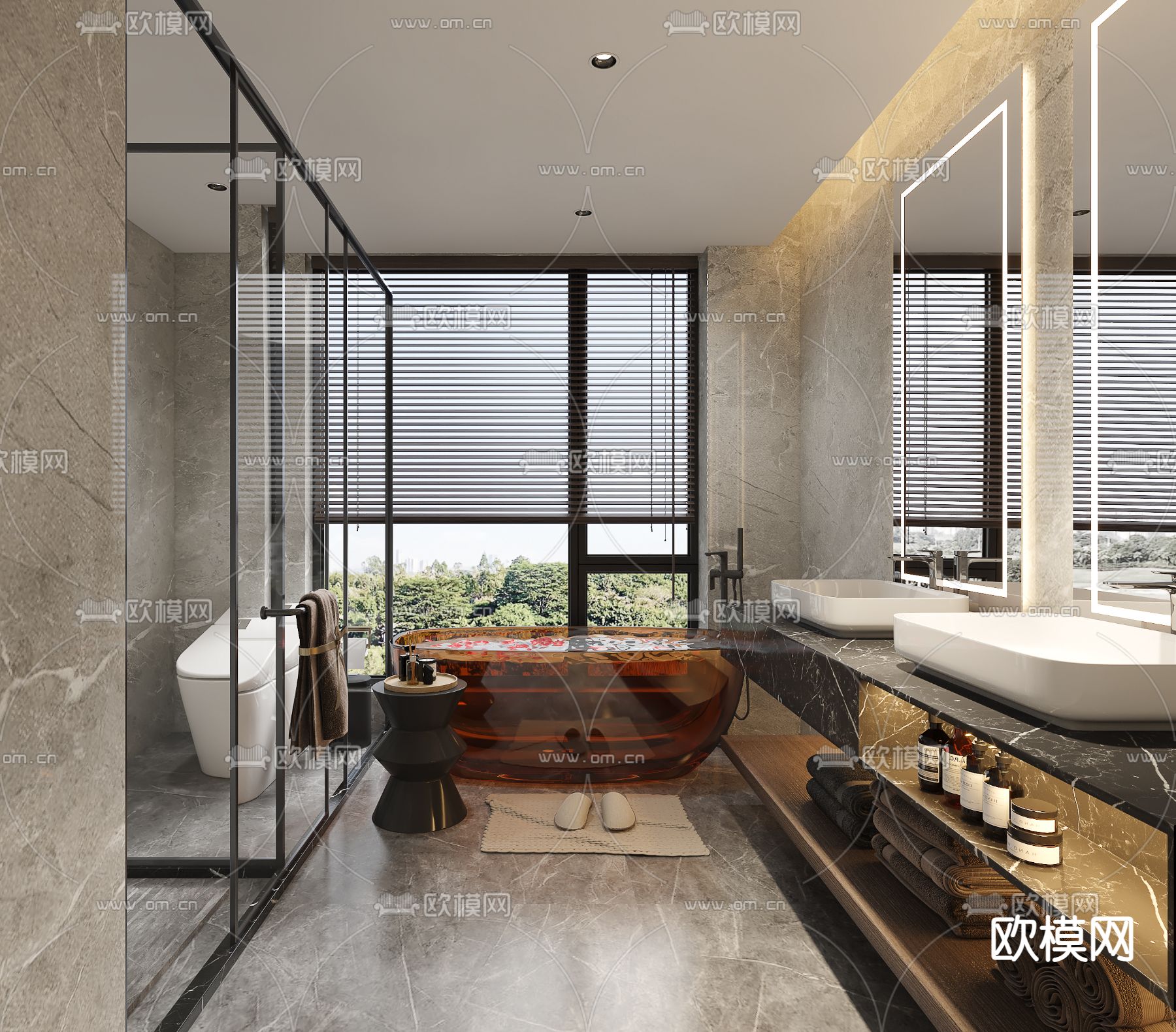 轻奢卫生间 浴室 洗手间3d模型下载